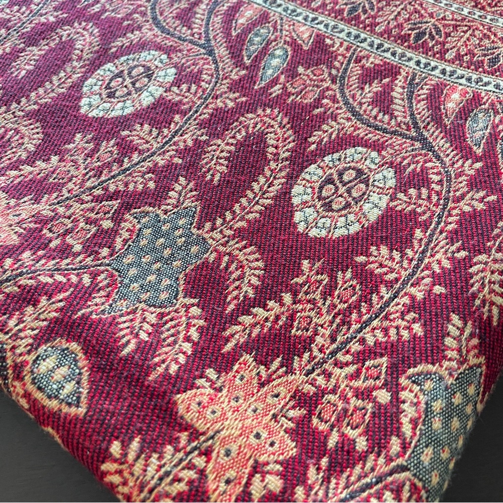 Abugazla Woven Tapestry Reversible Throw Blanket Shawl Deer Nordic Bohemian FLAW - Picture 2 of 7